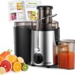 Juicer Machines, Aiheal Juicer Whole Fruit and Vegetables with 3 Speed Control, Centrifugal Juicer with Wide Mouth 3” Feed Chute, BPA Free, Easy to Clean, Juice Recipe Included - 1