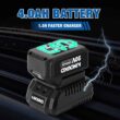 NINOUKO Cordless Impact Wrench 1/2 inch, 20V Electric Impact Gun 400N.m Brushless Impact Wrench Driver Kit 3000 RPM Variable Speed, High Torque, with 4.0Ah Battery & Fast Charger, Impact Sockets - 6