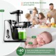 Juicer Machines,AMZCHEF Slow Masticating Juicer Juicer Machines,AMZCHEF Slow Masticating Juicer, Juicer with Two Speed Modes, Travel bottles(500ML),LED display, Easy to Clean Brush & Quiet Motor for Vegetables&Fruits (Gray, GM3001) - 7