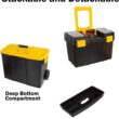 Portable Tool Box with Wheels - Stackable 2-in-1 Tool Chest with Fold-Down Comfort Handles, Tough Latches, and Removable Storage Trays by Stalwart - 3