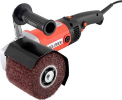 Handheld 1400W Metal Burnishing Machine,Electric Sander Polisher for Wood Stainless Steel Polishing with One Wheel,8 Variable Speed,Lock Switch,Auxiliary Handle(UL Certified) - 1