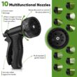 Metal Garden Hose 100FT, Stainless Steel Heavy Duty Water Hose With 10 Function Nozzle