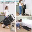 Step Ladder 3 Step Folding with Handgrip, 500Lbs Steel Step Stool, Folding Ladder with Anti-Slip Wide Pedals, Portable Kitchen/Closet Small Step Ladder, Multi-use Step Stool Black by Double Elite - 5