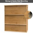 Purbambo Bathroom Wall Cabinet, Bamboo Wall Mount Medicine Cabinet Storage Organizer, Double Doors & 3 Tier Adjustable Shelf - 7