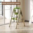 3 Step Ladder Aluminum Lightweight Folding Step Stool Wide Anti-Slip Pedal 330 Lbs Capacity Household Office Portable Stepladder,Champagne Gold - 3