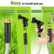 Metal Garden Hose 100FT, Stainless Steel Heavy Duty Water Hose With 10 Function Nozzle