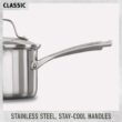 Calphalon Classic 3.5 Quart Saucepan with Lid, Stainless Steel, Dishwasher Safe - 3