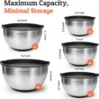 Priority Chef Premium Mixing Bowls With Airtight Lids Set, Thicker Stainless Steel Mixing Bowl Set, Large Prep Metal Bowls with Lids, Nesting Bowls for Kitchen, 1.5/2/3/4/5 Qrt, Black - 3