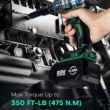 KIMO Cordless Impact Wrench, 3000 RPM & Max Torque 350 ft-lbs (475N.m), 1/2 Impact Gun with 3.0Ah Li-ion Battery, 7 Drive Impact Sockets, 3 Inch Extension Bar, 1 Hour Fast Charger,1/2 Impact Driver - 4