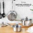 MICHELANGELO Stainless Steel Saucepan Set with Lids 1QT & 2QT & 3QT, Stainless Steel Sauce Pot Set 6pcs, Induction Saucepans, Nonstick Sauce Pan Set, Dishwasher Safe - 7