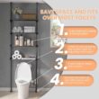 ALLZONE Bathroom Organizer: 4-Tier Over Toilet Storage, Space Saver, Adjustable, Black ALLZONE Bathroom Organizer, Over The Toilet Storage, 4-Tier Adjustable Shelves for Small Room, Saver Space, 92 to 116 Inch Tall, Black - 4