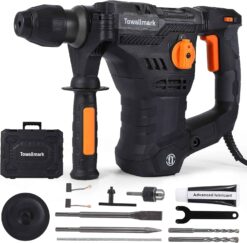 [Upgraded] 12.3 Amp Rotary Hammer Drill, 1-1/4 Inch SDS-Plus 4 in 1 Multi-functional Heavy Duty hammer drill, Safety Clutch, Drill Chuck, for Concrete, Tile, Wall, Stones, Cement and Metal - 1
