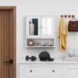 TaoHFE Medicine Cabinet, Medicine Cabinets for Bathroom TaoHFE Medicine Cabinet, Medicine Cabinets for Bathroom with Mirror 2 Doors 3 Open Shelf, Bathroom Cabinet Wall Mounted Wooden Storage Over Toilet Laundry Room Kitchen - 5