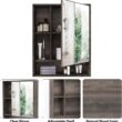 ChooChoo Bathroom Wall Mirror Cabinet, Medicine Cabinet, Grey ChooChoo Bathroom Wall Mirror Cabinet, Medicine Cabinet with Single Door and Adjustable Shelf, Over The Toilet Space Saver Storage Cabinet, Grey - 4