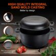 Overmont 2 in 1 Pre Seasoned Dutch Oven with Skillet Lid for Induction, Electric, Grill, Stovetop, BBQ, Camping (5 Quart) - 8