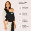 Moby Classic Baby Wrap (Black) - Baby Wearing Wrap For Parents On The Go - Baby Wrap Carrier For Newborns, Infants, and Toddlers-Baby Carrying Wrap For Babywearing, Breastfeeding, Keeping Baby Close - 5