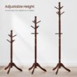 VASAGLE Solid Wood Coat Rack/Stand, Free Standing Hall Coat Tree with 10 Hooks for Hats, Bags, Purses, for Entryway, Hallway, Rubberwood, Dark Walnut URCR03WN - 4