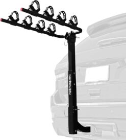 Retrospec Lenox 2-5 - Bike Hitch Rack for Cars, Trucks, SUVs with 2” Hitch | Foldable Steel Frame with Anti-Rattle Adapter, Tie Down Cradles and Straps - Fits Most Frames - 1