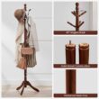 VASAGLE Solid Wood Coat Rack/Stand, Free Standing Hall Coat Tree with 10 Hooks for Hats, Bags, Purses, for Entryway, Hallway, Rubberwood, Dark Walnut URCR03WN - 7