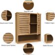 Purbambo Bathroom Wall Cabinet, Bamboo Wall Mount Medicine Cabinet Storage Organizer, Double Doors & 3 Tier Adjustable Shelf - 6