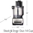 Hamilton Beach Stack & Snap Food Processor and Vegetable Chopper, BPA Free, Stainless Steel Blades, 14 Cup + 4-Cup Mini Bowls, 3-Speed 500 Watt Motor, Black (70585) - 8