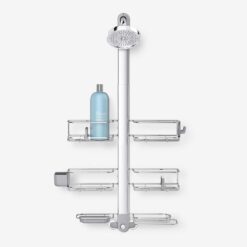simplehuman Adjustable and Extendable Shower Caddy XL, Stainless Steel and Anodized Aluminum - 1
