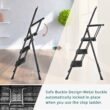 HBTower 3 Step Ladder with Tool Tray, Folding Step Stool with Wide Non-Slip Pedal and Comfort Handgrip for Household and Office, Lightweight 500lbs Capacity Step Ladder, Black - 4