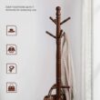 VASAGLE Solid Wood Coat Rack/Stand, Free Standing Hall Coat Tree with 10 Hooks for Hats, Bags, Purses, for Entryway, Hallway, Rubberwood, Dark Walnut URCR03WN - 8