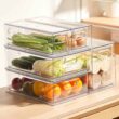 MineSign 4 pack Stackable Refrigerator Organizer Bins Pull-Out Drawers for Fruit and Veggies Storage Organizer for Fridge Clear Drawer Containers with Handle Divided Organization for Produce Saver - 2