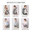 Baby Carrier with Hip Seat, Baby Carrier Newborn to Toddler, 6-in-1 Ways to Carry, All Seasons, Adjustable Baby Holder Carrier for Breastfeeding (Black） - 5