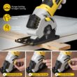 Mini Circular Saw, ENVENTOR 4.8A Electric Circular Saw Corded with Laser Guide, 4000RPM, 3 Saw Blades 3-3/8