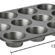 Amazon Basics Nonstick Round Muffin Baking Pan, 12 Cups, Set of 2, Gray, 13.9x10.55x1.22