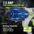 WORKPRO Premium 1-1/4 Inch SDS-Plus Rotary Hammer Drill, 7.5AMP, Lightweight Corded Version for Concrete Demolition Chipping Rotomartillo, 5 SDS-Plus Bits - 4