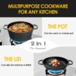 EDGING CASTING 2-in-1 Pre-Seasoned Cast Iron Dutch Oven Pot with Skillet Lid Cooking Pan, Cast Iron Skillet Cookware Pan Set with Dual Handles Indoor Outdoor for Bread, Frying, Baking, Camping, BBQ, 5QT - 4