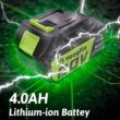 Yougfin Cordless Impact Wrench, 20V Power Brushless Impact Driver,2 Variable Speed Mode, High Torque 320N.M, 4.0Ah Li-ion Battery & Fast Charger, Power Tool for Home ＆ Car (1/2 Inch) - 5