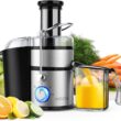 1300W KOIOS Centrifugal Juicer Machines, Juice Extractor with Extra Large 3inch Feed Chute, Full Copper Motor, Titanium-Plated Filter, High Juice Yield, 3 Speeds Mode,Easy to Clean with Brush,BPA-Free - 1
