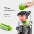 SiFENE Cold Press Whole Slow Masticating Juicer, Easy-Clean, High Yield Fruit & Veg Juice, BPA-Free, Gray SiFENE Cold Press Juicer Machines, Big Mouth 83mm Opening Whole Slow Masticating Juicer, Easy-Clean Juice Extractor Maker For Full-Bodied Fruit & Veg Juice, High Yield, BPA-Free, Gray - 3