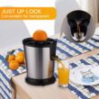 Homeleader Electric Citrus Juicer, Lemon Squeezer with Stainless Steel, Black Homeleader Electric Citrus Juicer, Lemon Squeezer with Stainless Steel, Orange Squeezer with Two Cones, Powerful Motor for Grapefruits, Orange and Lemon, Black - 5