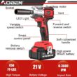 AOBEN 21V Cordless High Torque Impact Wrench 1/2 inch, Powerful Brushless Motor with Max Torque 450 ft-lb (600N.m), 4.0Ah Battery, 6 PCS Sockets (17-22mm), Fast Charger and Tool Box - 2
