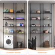 ALLZONE Bathroom Organizer: 4-Tier Over Toilet Storage, Space Saver, Adjustable, Black ALLZONE Bathroom Organizer, Over The Toilet Storage, 4-Tier Adjustable Shelves for Small Room, Saver Space, 92 to 116 Inch Tall, Black - 5