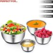 Wildone Mixing Bowls with Airtight Lids, Stainless Steel Nesting Mixing Bowls Set of 5, with Non-slip Silicone Bottoms, Size 8, 5, 3, 2, 1.5 QT, Stackable Design, Great for Mixing and Prepping - 5