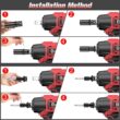 Bamse Impact Wrench Cordless, Brushless Power Impact Gun 21V, 1/2'', 4.0Ah Battery, 3200RPM & Max Torque 480 Ft-lbs (650N.m) with 4 Sockets, Electric Impact Driver for Car Tires and Home - 6