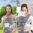 Baby Carrier with Hip Seat, Mumgaroo Baby Carrier Newborn to Toddler All Seasons & All Position Hip Baby Carrier with Hood & Extra Safety Belt, Baby Holder Carrier for Breastfeeding, Infant & Toddler - 4
