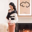 Ergobaby Embrace Cozy Newborn Baby Wrap Carrier (7-25 Pounds), Ponte Knit, Pure Black - 6