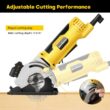 Mini Circular Saw, ENVENTOR 4.8A Electric Circular Saw Corded with Laser Guide, 4000RPM, 3 Saw Blades 3-3/8