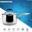 AVACRAFT Stainless Steel Saucepan with Glass Strainer Lid, Two Side Spouts for Easy Pour with Ergonomic Handle, Multipurpose Sauce Pot (Tri-Ply Capsule Bottom, 2.5 Quart) - 2