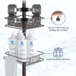 SEIRIONE Tension Corner Shower Pole Caddy, Rustproof Stainless Steel, 4 Tier Adjustable Baskets for Organizing Hand Soap, Body Wash, 56 to 114 Inch Height, Oil Bronze - 3