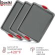 Nonstick Baking Sheet Tray Set of 3 - These Cookie Sheet Pans are Non-toxic, Dent, Warp, and Rust Resistant. Made with Heavy Gauge Carbon Steel for Oven Baking Sheets. - 7