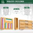 Calmbee 9 IN 1 Storage Bag Organizer for Kitchen Drawer, Bamboo Foil and Plastic Wrap Organizer with Cutter, Kitchen Organizers and Storage Compatible with Gallon, Quart, Sandwich and Snack Size Bag - 5