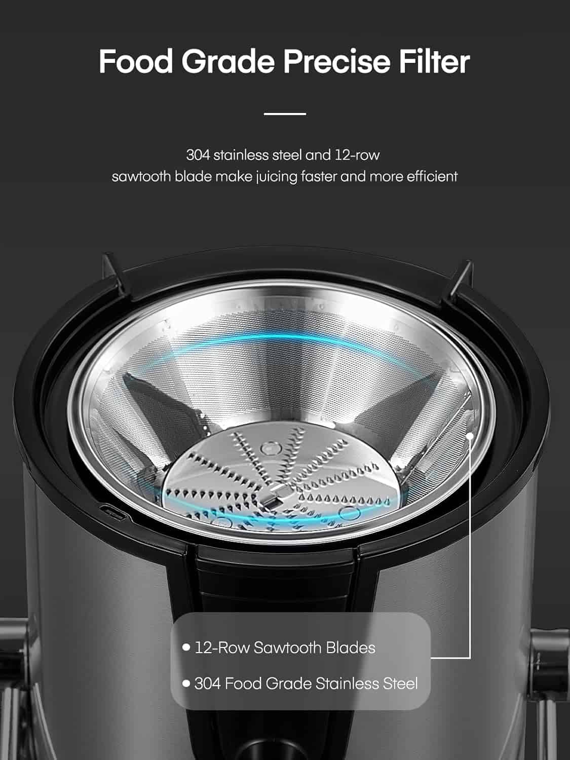 Juicer Machines, Aiheal Juicer Whole Fruit and Vegetables with 3 Speed Control, Centrifugal Juicer Juicer Machines, Aiheal Juicer Whole Fruit and Vegetables with 3 Speed Control, Centrifugal Juicer with Wide Mouth 3” Feed Chute, BPA Free, Easy to Clean, Juice Recipe Included - 2
